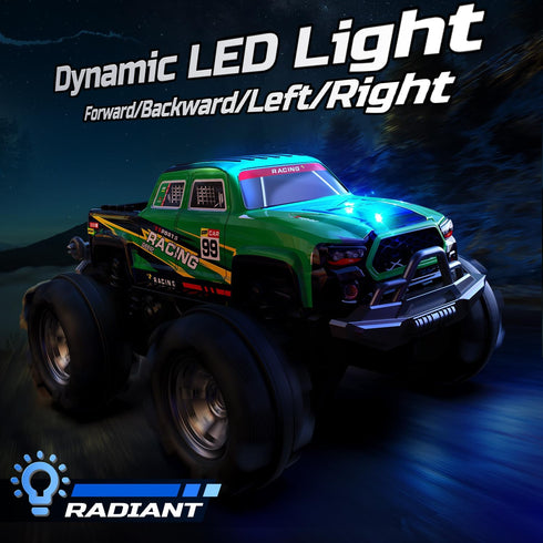 BG028 IPX7 2.4GHz 4WD 360Rotation,Flowing Light,40mins DEERC Amphibious RC Monster Truck/Boat, Waterproof Remote