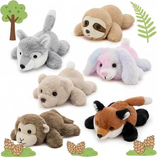 Tezituor 6 Pcs Stuffed Animals Bulk, 7 Inch Small Stuffed Woodland Plush