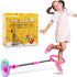 Ankle Skip Ball for Kids, Foldable Skip it with Colorful Flash Wheel, Outside Toys for Girls & Boys Age 5-10 (Pink)