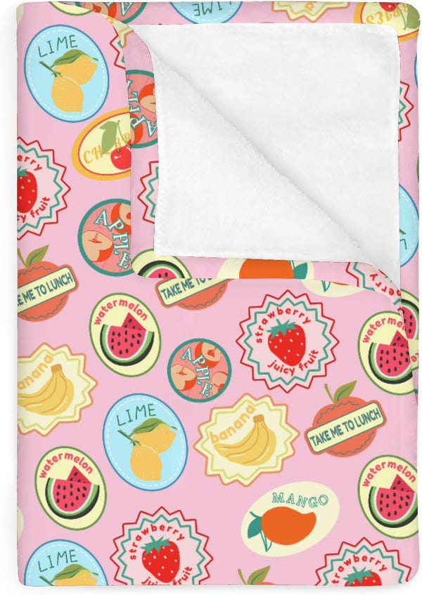 Fruits Summer Preppy Baby Blankets for Girl Cute Tropical Fruit Stamp Soft