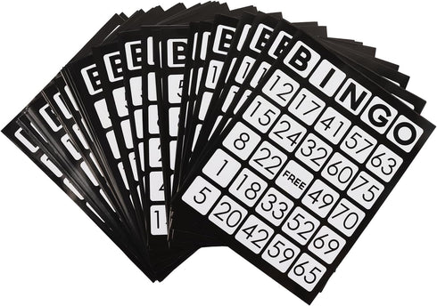 100-Pack Black Jumbo Bingo Game Cards - Easy Read Numbers for Large Groups and Family Game Nights