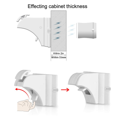 vmaisi Child Safety Magnetic Cabinet Locks - 4 Pack Adhesive Baby Proofing Latches for Cabinets & Drawers