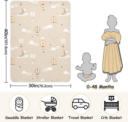 Cozy 30" 40 Cute Hot Air Balloon Baby Blanket Cotton Throw Blanket Warm Nursery Swaddle Receiving Toddler Blankets x