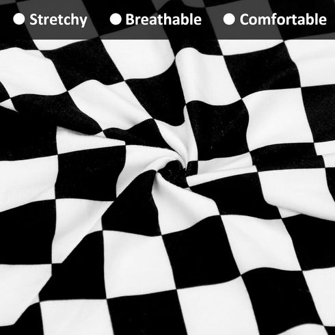 Set Checkered Nursing Pillow Cover & Crib Sheets for Boys and Girls - Black