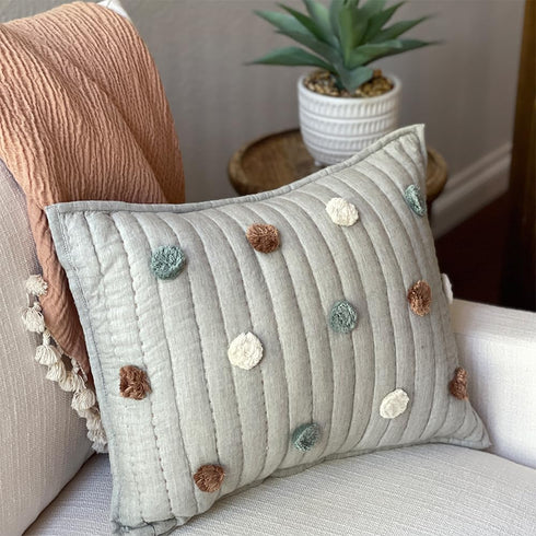 Crane Rainbow Decorative Quilted Baby Pillow