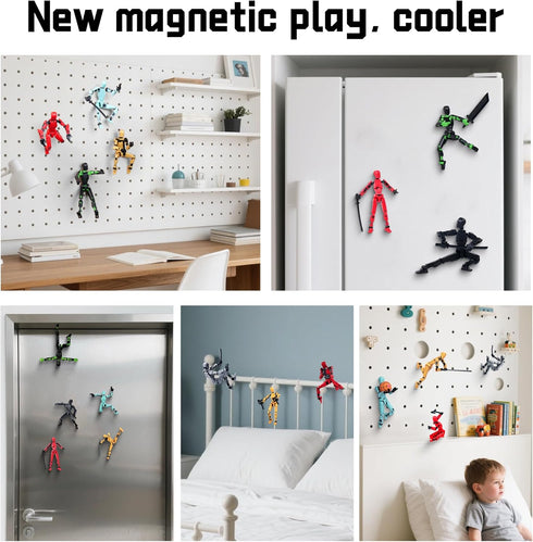 Rolling Art Set,(Assembly 13 Packaging, Magnetic Action Figure Completed) Model Action Figure Multi-Jointed