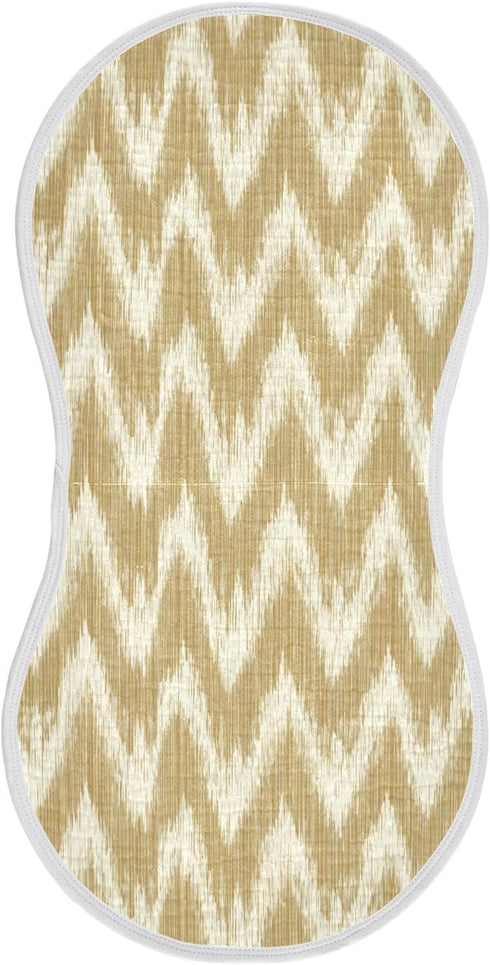 decor gift Cotton Burp Cloths Baby Easy Care Beige Ikat Simple Line Burp rag