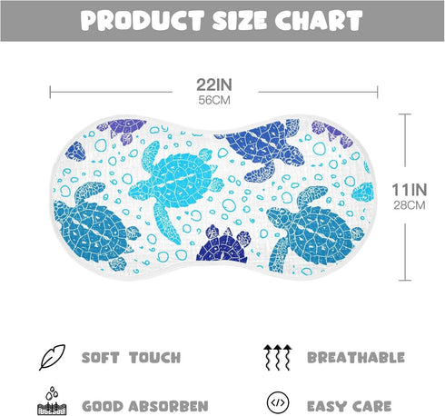 YYZZH 4 Pack 100% Sea Turtle Ocean Bubble Marine Turtles Muslin Burp Cloths for Baby Cotton Baby Washcloths Bibs