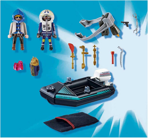 Pack Playmobil Police Jet with Boat
