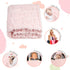 BYKOSY 5 30"x40" Pcs Baby Blanket Heart Checkered Ultra Soft Gift-Ready Plush for Newborns, Nursery & Stroller Beige