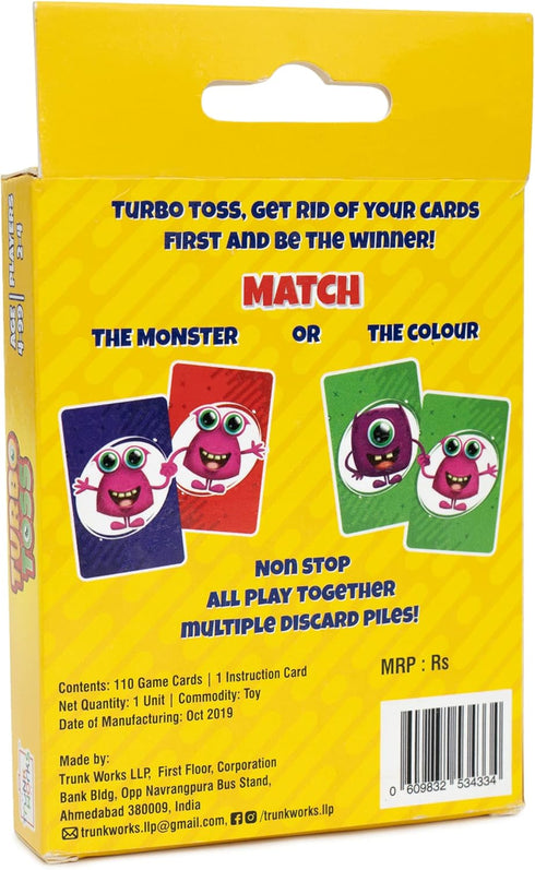Turbo Toss Card Game by Trunkworks | Non Stop Matching Card Game for Kids Ages 4 and Up | Develops Focus, Fast Reflex,