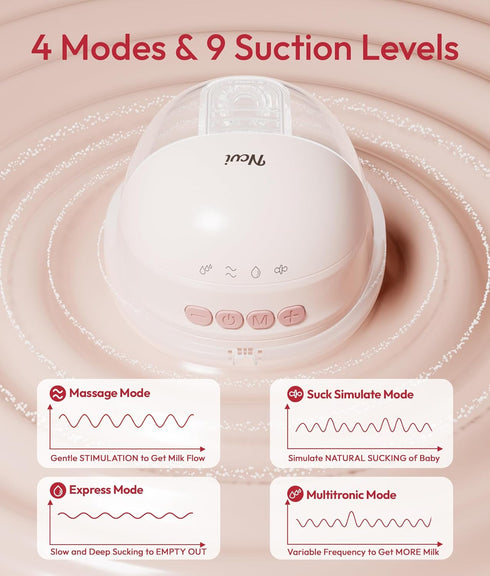 4 9 <42dB, 150min 19/21/24mm NCVI Wearable Breast Pump, Hands Free Electric Breast Pump with Modes & Levels Suction