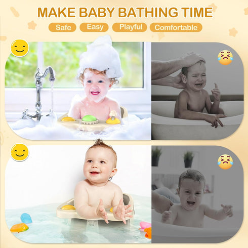 ZWRTU 6 Baby Bath Seat for Babies Months & Up - Non-Slip Toddler Bath Seat for Baby & Newborn with Suction Cups, Safe