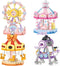 MEIEST 4 PCS Mini Amusement Park Building Blocks Set,Simulation Architecture Collection Particle Construction
