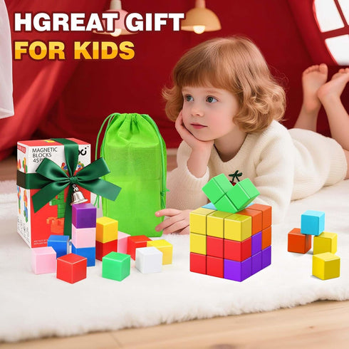 3-5 45pcs 3 4 5 6 7 8 9 10 Magnetic Blocks For Kids Ages - Magnet Cubes Toys Birthday Valentine's Day Gifts For Year