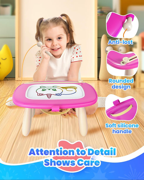 1-3 1 2 3 Seimome Magnetic Drawing Board, Toddler Girl Toy for Year Old, Doodle Board Learning and Educational Toy