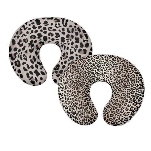 GOSTONG Black Grey Leopard Nursing Pillow Cover Set of 2 Pack Nursing Pillow