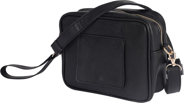 STALL Crossbody Diaper Bag Purse with Wipes Dispenser - Stylish Vegan Leather Baby