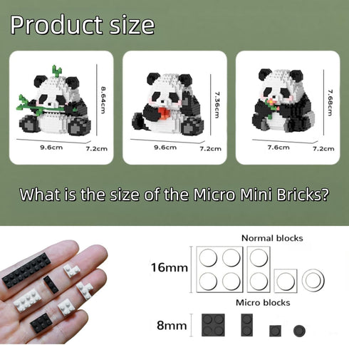 QMEAKMONY Mini Building Blocks Panda Sets, Cute Micro Mini Panda Bricks for Adults, Perfect Party Favors (720 PCS)