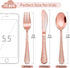 LIANYU 12-Piece Kids Copper Silverware Set, Stainless Steel Toddler Utensils, Hammered Metal Preschooler Flatware Cutlery Set, Children Tableware Includes Knives Forks Spoons, Dishwasher Safe by LIANYU