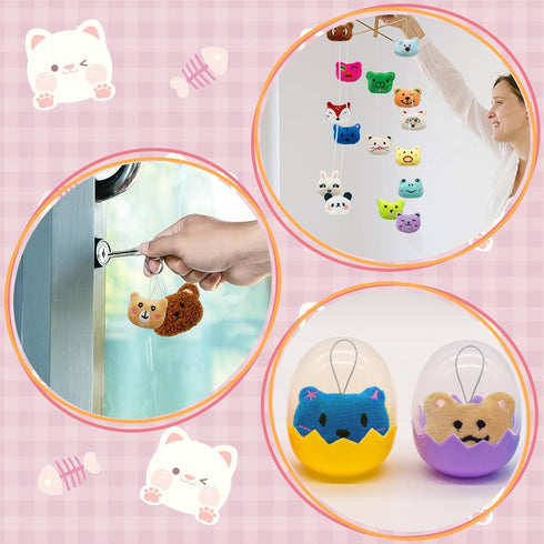 46 PCS Mini Animal Plush Toys Set - Cute Small Stuffed Toy Keychains for Party Favors and Classroom Prizes