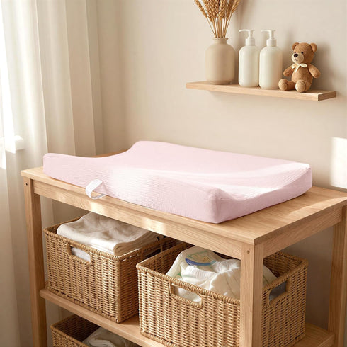 Lulumoon Muslin Changing Pad Cover - Soft and Stylish Diaper Changing Sheet for Babies