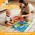 1 2 Set 4 12-18 1st 1-2, Toddler Toys for Year Old Boy Gifts - Educational Dinosaur Slide with Color/Number Push Cars