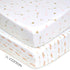 2 Pack 28" 52", 100% American Baby Company Fitted Crib Sheets x Soft Breathable Neutral Cotton Jersey Sheet, Sparkle