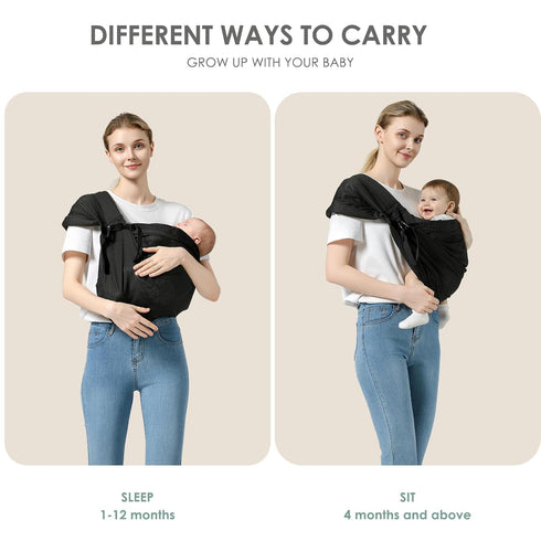 7-30lbs, MISSWISDOM Baby Sling Carrier, Toddler Sling Carrier with Wide Shoulder Strap, Lightweight Baby Carriers