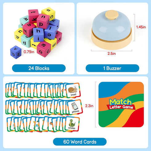 Edulok Alphabet Word Race Cube - Engaging Phonics Learning Game for Preschoolers