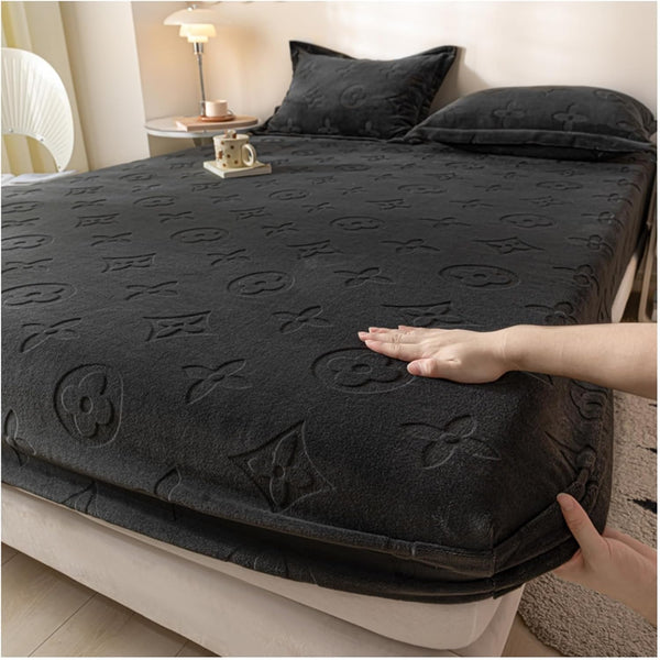 Wcxixo Taffeta Velvet Fitted Sheet Plush Shaggy Ultra Soft Flannel Fitted Bottom Sheet