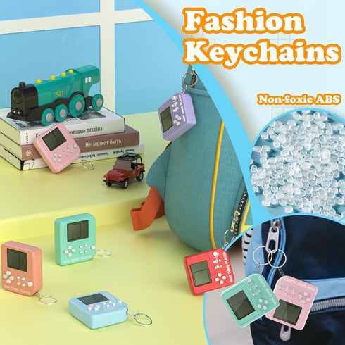 24PCS Video Game Party Favors, Video Game Keychain, 6 Colors, Bulk Party Supplies for Kids