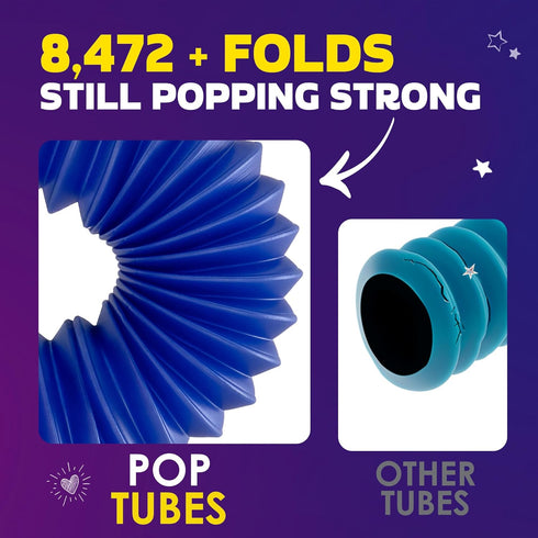 8-Pack 2026, Nutty Toys Jumbo Pop Tubes - XL Sensory Toys - Creative STEM Learning for Kids - Connect & Pop! Top ADHD