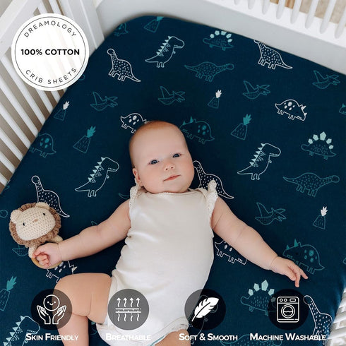 Pack 100% Pack 24x38 Dreamology Mini Crib Sheets, and Play Sheets Fitted, Cotton Mini Crib Sheets Fitted, Boy, Girl, n