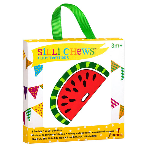 BPA Free Watermelon Fruit Teethers for Babies, Happy Baby Food Teether, Infant Toddler Silicone Chewing Toy