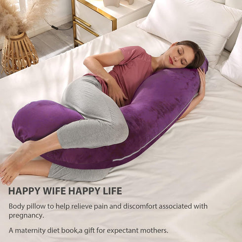 BATTOP Pregnancy Pillows for Sleeping,Maternity Body Pillow with Washable Cover,New Mom Gifts for Women,Support