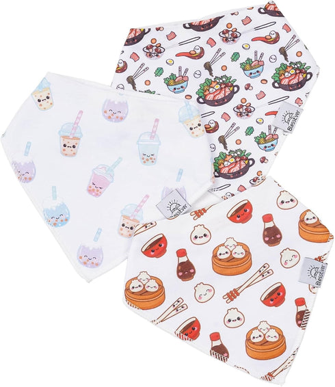 Baby Bandana Drool Bibs for Drooling and Teething, Gift Set for Boys & Girls, Soft 100% Cotton, 3 Pack