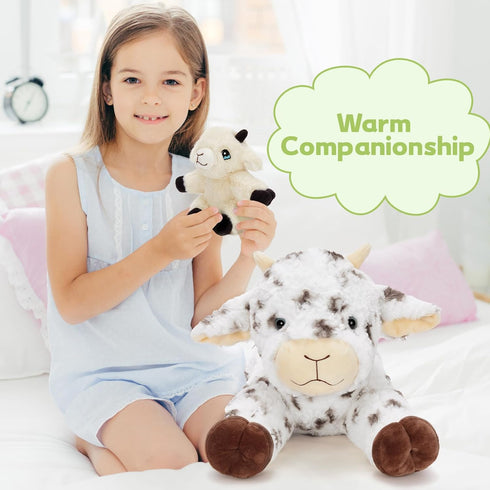 Sets, 22 Inch Mommy 3 Tummy,Soft 4Pcs Tezituor Large Lamb Stuffed Animal Toys Spot Lamb Plush with Cute Babies