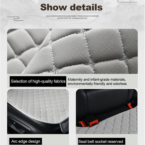 Car Seat Covers Gray, Universal Car Seat Cushion, Rear Bench Seat Protective Mat for Car Truck SUV, Baby Skin-Friendly,