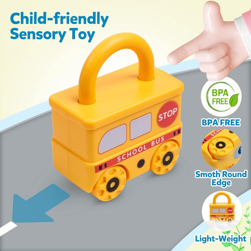 Montessori Learning Toys Sorting & Matching Locks and Keys, Sensory Car Activity for Kids Age 2-5
