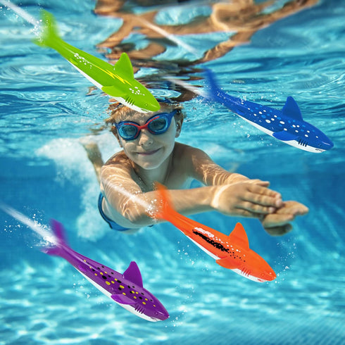 YHmall Swimming 5 Pack Underwater Diving Toys Shark Pool Torpedo Toys Throwing Torpedo Bandits Small Water Rockets