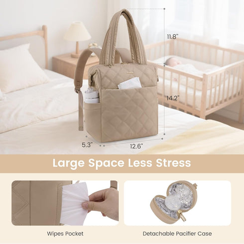 Backpack,Tote Backpack LOVEVOOK Diaper Bag Diaper Bag for Baby Girl with Changing Pad,Insulated Pockets,Water-resistant