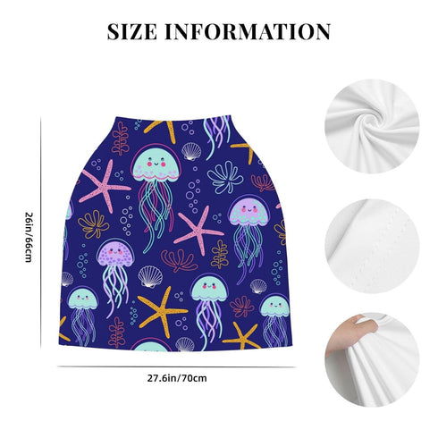 Schgap Jellyfish Shells Baby Car Seat Covers Canopy Nursing Cover Breastfeeding Baby Carrier Covers Carseat Canopy