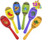 JOYIN 12 Mini Wooden Fiesta Maracas 6 Designs Noisemaker for Mexican Fiesta,