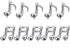 10 PCS Musical Note Aluminum Foil Balloons, Guitar Silver Happy Birthday Music Party Decorations