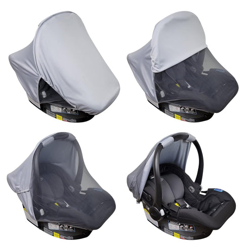 Summer 2-in-1 liuliuby Baby Car Seat Cover | Breathable Carseat Sun Shade & Mosquito Net | UV Protection Lightweight