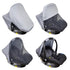 Summer 2-in-1 liuliuby Baby Car Seat Cover | Breathable Carseat Sun Shade & Mosquito Net | UV Protection Lightweight