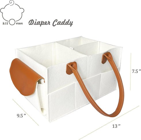 Baby Diaper Caddy Organizer - Storage Bin for Car and Nursery, Diaper Organizer for Changing Table