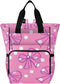 Jihqo Diaper Bag Backpack Pink Polka Dots Bows Travel Diaper Bags for Women,