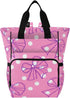 Jihqo Diaper Bag Backpack Pink Polka Dots Bows Travel Diaper Bags for Women,